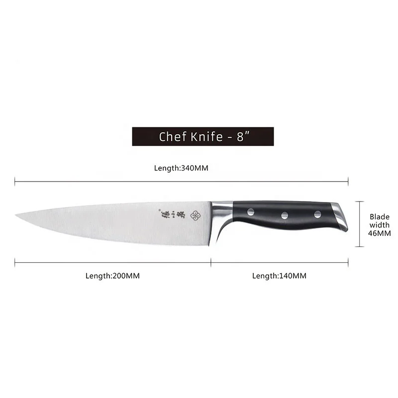 Commercial CHEF Knife Japanese 8 inch High Carbon German Stainless Steel  with Ergonomic Pakkawood Handle - Full Tang Ultra Sharp Blade Edge - High