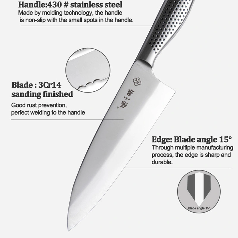6 PCS Black Coating 3cr14 Kitchen Knife Set with Wooden Handle