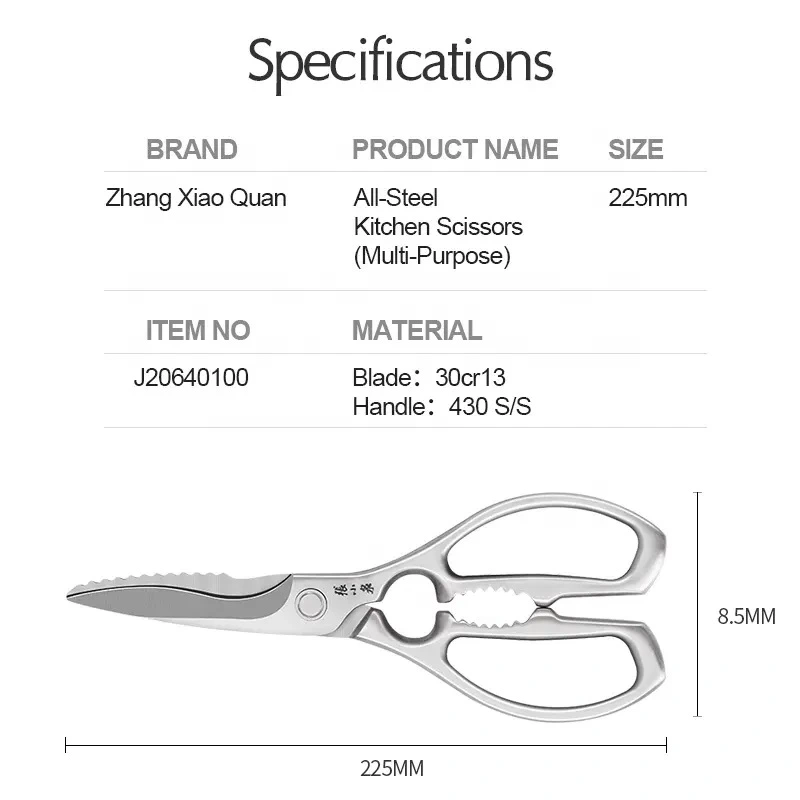 ZHEN - Multi-Function Scissors - Stainless Steel - 9 Overall Length
